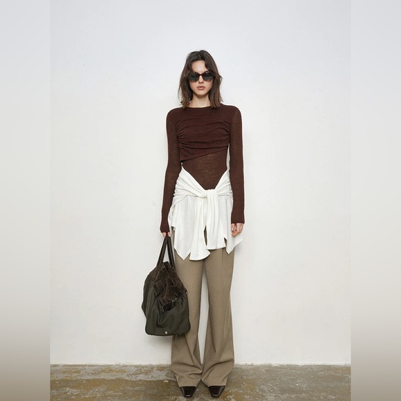 City Stroll Camel Oversized Wide Leg Suit Set - Picture 7 of 15